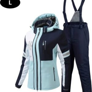 Nivard Ski Suit - Skipak - SkiBroek - Wintersport - Skijas - Dames - 2-Delig - Lichtblauw - Maat L