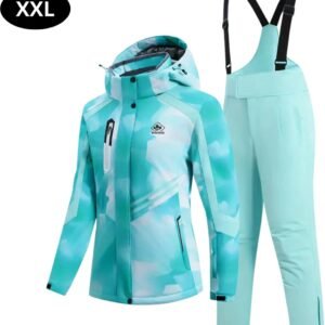 Nivard Ski Suit - Skipak - SkiBroek - Wintersport - Skijas - Dames - 2-Delig - Turquoise - Maat XXL