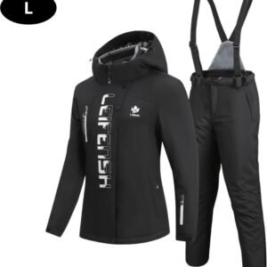 Nivard Ski Suit - Skipak - SkiBroek - Wintersport - Skijas - Dames - 2-Delig - Zwart - Maat L