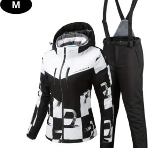 Nivard Ski Suit - Skipak - SkiBroek - Wintersport - Skijas - Dames - 2-Delig - Zwart/Wit - Maat M