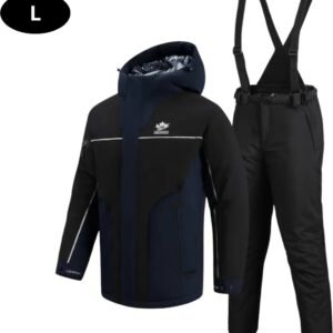 Nivard Ski Suit - Skipak - SkiBroek - Wintersport - Skijas - Heren - 2-Delig - Zwart - Maat L