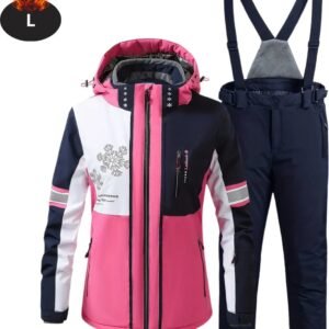 Nivard Skipak - SkiBroek - Skijas - Ski Suit - Wintersport - Dames - 2-Delig - Donker Roze - Maat L