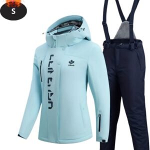 Nivard Skipak - SkiBroek - Skijas - Ski Suit - Wintersport - Dames - 2-Delig - Lichtblauw - Maat S