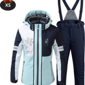 Nivard Skipak - SkiBroek - Skijas - Ski Suit - Wintersport - Dames - 2-Delig - Lichtblauw - Maat XS