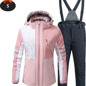 Nivard Skipak - SkiBroek - Skijas - Ski Suit - Wintersport - Dames - 2-Delig - Roze - Maat S