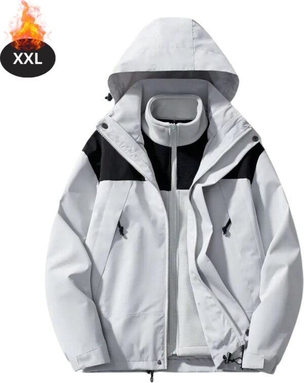 Nivard Skipak - SkiBroek - Skijas - Ski Suit - Wintersport - Dames - Winter - Warm Fleece - Grijs en Wit - Maat XXL