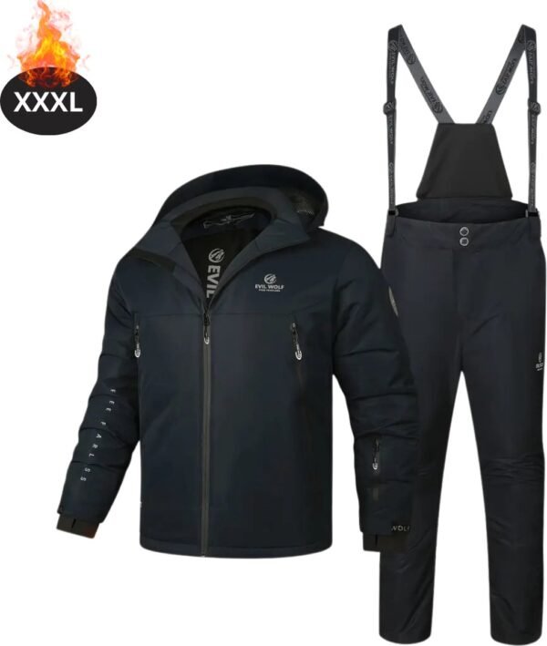 Nivard Skipak - SkiBroek - Skijas - Ski Suit - Wintersport - Heren - 2-Delig - Donkergrijs - Maat XXXL