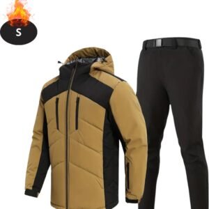 Nivard Skipak - SkiBroek - Skijas - Ski Suit - Wintersport - Heren - 2-Delig - Khaki - Maat S