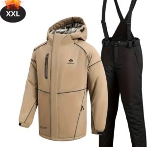 Nivard Skipak - SkiBroek - Skijas - Ski Suit - Wintersport - Heren - 2-Delig - Khaki - Maat XXL