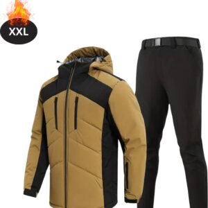 Nivard Skipak - SkiBroek - Skijas - Ski Suit - Wintersport - Heren - 2-Delig - Khaki - Maat XXL