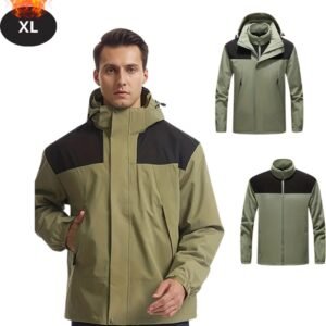 Nivard Skipak - SkiBroek - Skijas - Ski Suit - Wintersport - Heren - Winter - Warm Fleece - Legergroen - Maat XL