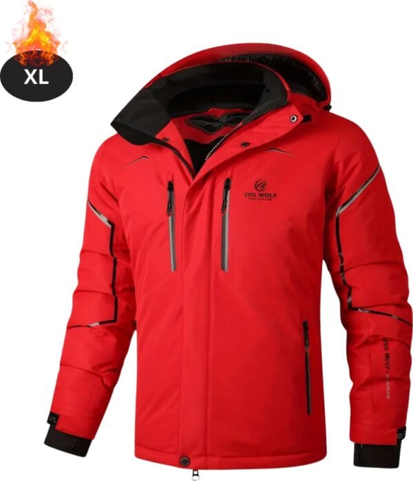 Nivard Skipak - SkiBroek - Skijas - Ski Suit - Wintersport - Heren - Winter - Warm Fleece - Rood - Maat XL