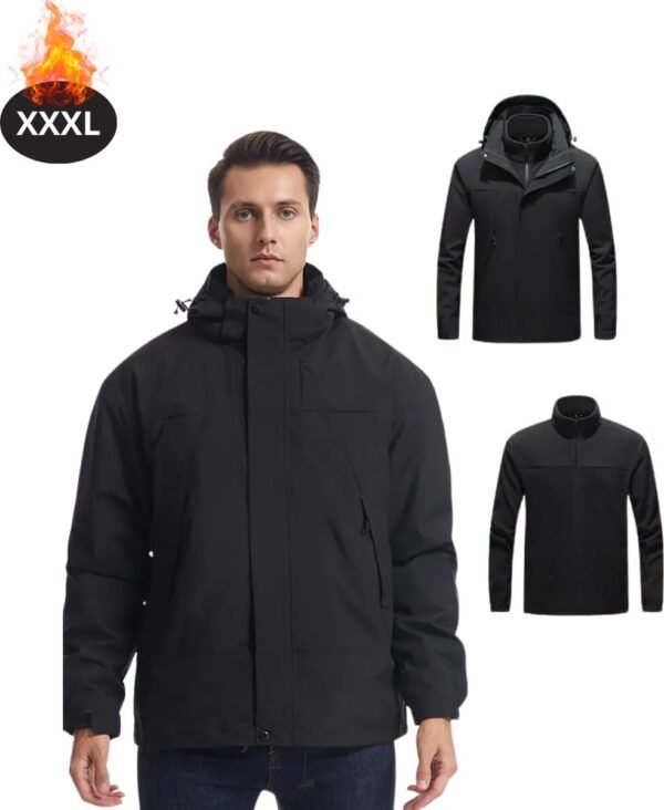 Nivard Skipak - SkiBroek - Skijas - Ski Suit - Wintersport - Heren - Winter - Warm Fleece - Zwart - Maat XXXL