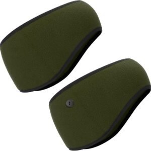 Oorwarmer Band - Hoofdband Zweetband - Sporten Buiten - Rekbaar Zacht Materiaal - One Size Fits All - Olijfgroen
