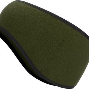 Oorwarmers Hoofdband - Fleece Zweetband - Outdoor Sport - Rekbaar Polar Fleece - 50cm Omtrek - Olijfgroen