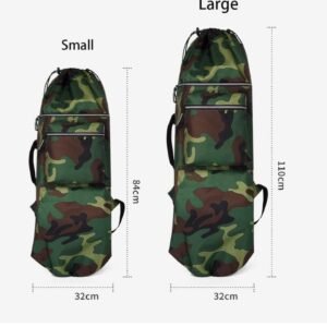 Opvouwbare Waterdichte Skateboard Rugzak - Draagtas voor Penny Board en Longboard (Groen Camouflage)