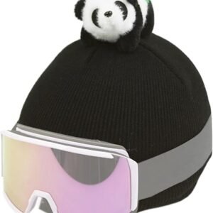 Panda Muts - Helm Cover - Snowboarden Skiën - Uniek Dier Design - One Size Fits All - Zwart Wit