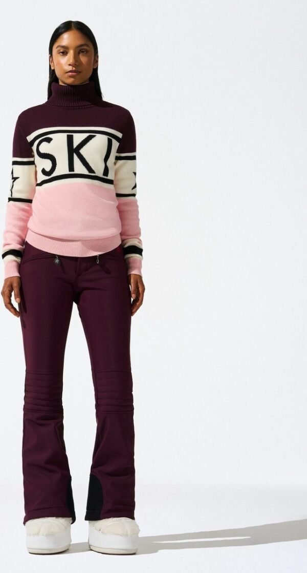 Perfect Moment Dames Schild Sweater Knit Pink/Burgundy