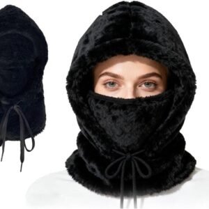 Pluche Bivakmuts - Wintermuts Nekwarmer - Buitenactiviteiten Beschermen - Ademend Fleece Materiaal - 17.5 x 7.7 cm - Zwart