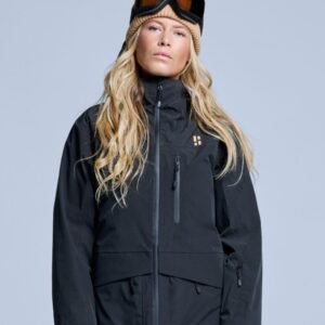 Poederbaas Ski-jas Dames - Freeride 3L Hardshell - Zwart - Maat XS