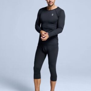 Poederbaas Thermolegging 3/4 Merinowol - Heren - Zwart - Maat L