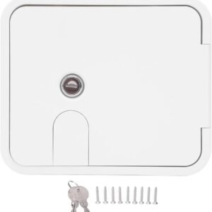 Power Cable Hatch voor Motorhomes, Trailers en Yachts - Ingebouwd Ontwerp, Roestvrijstalen Slot en Sleutels, 180 Graden Opening, Weerbestendig en Duurzaam