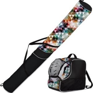 Premium skitas en skischoentas voor ski's, stokken en helm met afneembare nettas