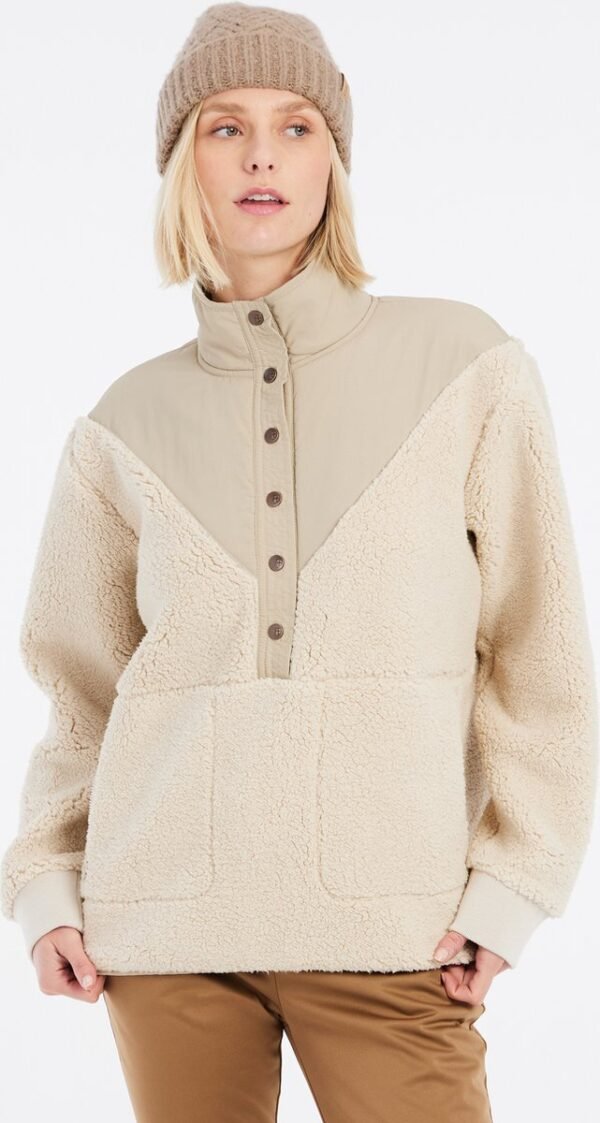 Protest Prtcyber - Outdoor fleece Dames - Teddy - Zak met rits - Bamboobeige