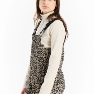 Protest Prtjulia - Skibroek Meisjes - Panterprint - Salopette - Waterkolom 10K - Bamboobeige