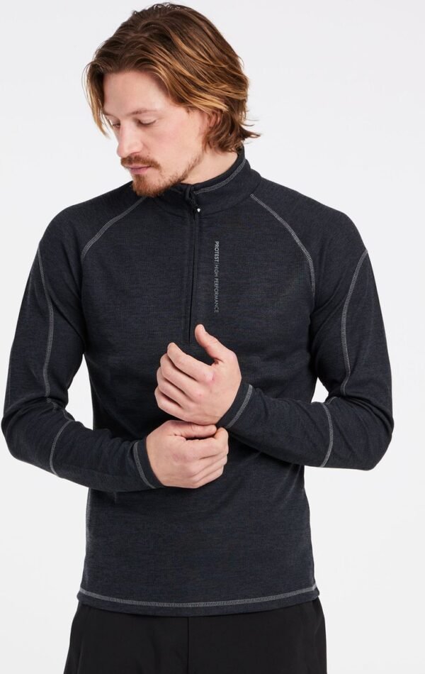 Protest Prtlouisiana - Skipully Heren - Lange mouwen - 1/4 rits - True Black