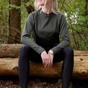 REVIVE Sundown sweater, kleur donkergroen. Heerlijk warm met 2 zijzakken met rits en reflecterende tape.