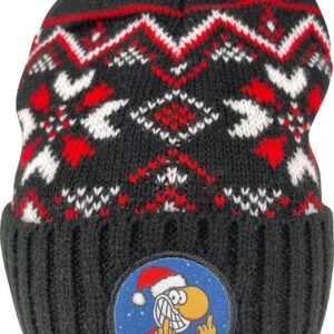 Ralph Ruthe Muts - Wintermuts Gebreide Muts - Warm Blijven - Grappig Kerstmotief - One Size - Grijs