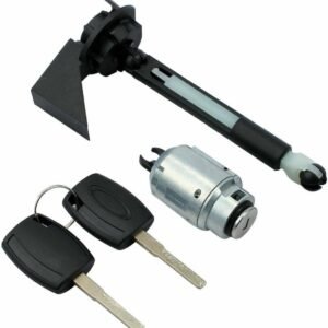 Reparatieset voor motorkapontgrendeling met cilinderslot en 2 sleutels voor Ford Focus MK2 en C-Max, Zwart