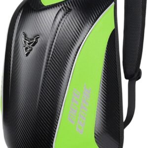 Ruime 48L waterdichte motorfiets rugzak met harde schelp en reflecterende elementen - Geschikt voor integraalhelm tot 40 cm