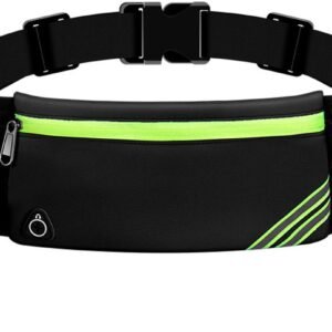Running Belt - Sport Heuptas - Wasserdichte Houder Voor Smartphone En Sleutels - 1 Stuk - Zwart-Groen