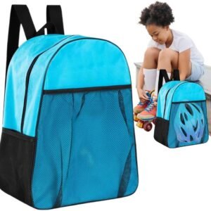 Schaatsrugzak Kinderen - Sporttas Opbergtas - Schaatsen Opbergen - Waterdicht Ademend - 35 x 17 x 43 cm - Blauw