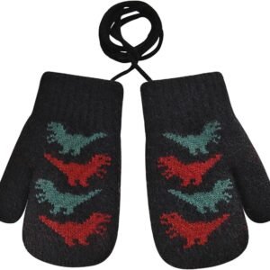 Schattige babywantjes met dinosaurusthema voor jongens en meisjes, warm en comfortabel met fleece voering, perfect voor de winter en skiën voor peuters van 0-3 jaar