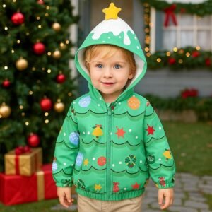 Schattige meisjes hoodie met rits voor de winter, lange mouwen, ideaal voor kerst en herfstactiviteiten