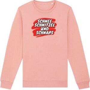 Schnee, schnitzel und schnaps wintersport sweater canyon pink S - soBAD. | Foute apres ski outfit | kleding | verkleedkleren | wintersporttruien | wintersport dames en heren