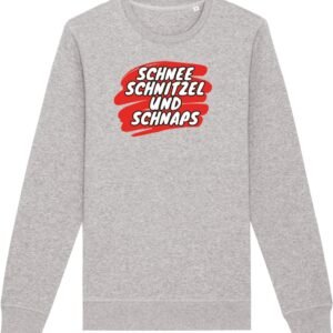 Schnee, schnitzel und schnaps wintersport sweater grijs M - soBAD. | Foute apres ski outfit | kleding | verkleedkleren | wintersporttruien | wintersport dames en heren