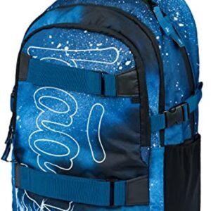 Schoolrugzak voor jongens en meisjes met laptopvak en borstriem - Skateboardrugzak voor de middelbare school