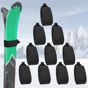 Set van 10 verstelbare skistraps van nylon en EVA, 5 x 48 cm, ideaal voor het veilig bevestigen van ski's en snowboarden