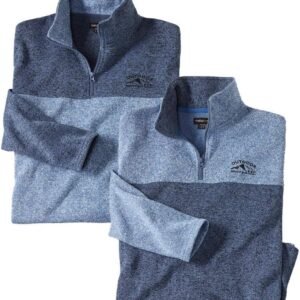 Set van 2 Fleece Sweater Heren met Rits - Warme Bovenkleding voor Winter & Outdoor