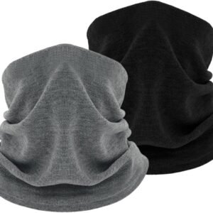 Set van 2 Winter Schals voor Mannen en Vrouwen, Zachte Fleece Nekwarmer, Multifunctionele Dikke Sjaal voor Koude Dagen en Activiteiten Buiten