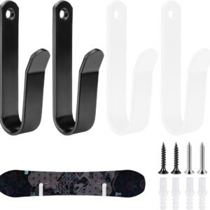 Set van 4 Horizontale Wandhouders voor Snowboard, Skateboard en Longboard