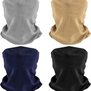 Set van 4 Winter Schals voor Dames en Heren, Zachte Fleece, Winddicht, Nekwarmer voor Skiën, Fietsen en Buitenactiviteiten