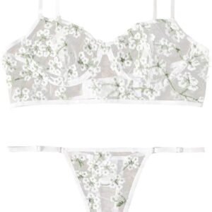 Sets met nachtmode & ochtendjas Vrouwen Lingerie Set Beha String Kant Transparant Sexy Lingerie Sexy Lingerie Borduurwerk Kostuums