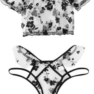 Sexy lingerie voor dames bh string pure kant met borduurset