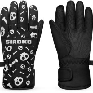 Siroko Skull Handschoenen Zwart 11-12 Years Jongens,Meisjes