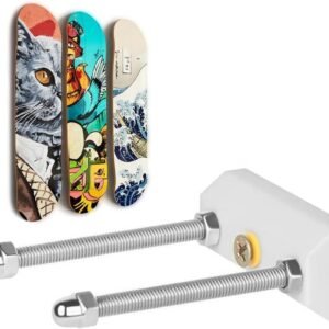 Skateboard Wandhanger - Snowboard Opberghouder - Skateboard Opslag - Boorvrij Beschermend Ontwerp - 6 x 3 x 8.5 cm - Wit